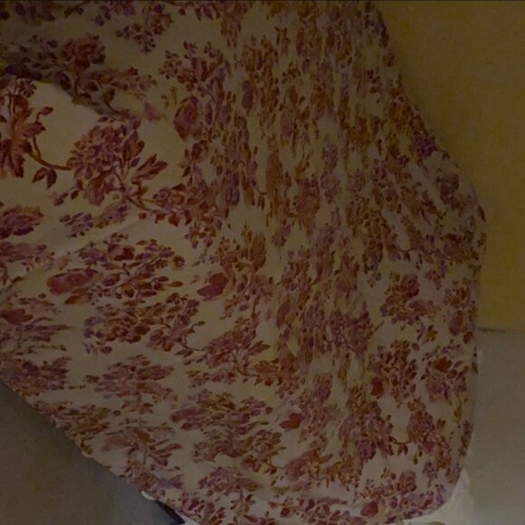 Pottery Barn Red Floral Duvet Cover Queen 100% Cotton - Picture 4 of 5